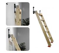 Escalera telescópica de Escape para áticos, de Madera Maciza, montada en la Pared, Recta, con toboganes metálicos, retráctil para literas, sótanos y techos (7 peldaños, 200 cm [78