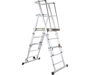 Escalera telescópica de plataforma ZARGES, de aluminio