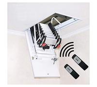 Escalera telescópica eléctrica con control remoto, diseño plegable de techo que ahorra espacio, se adapta a escaleras de 2 a 3,8 m, escotilla personalizada de 80 x 130 cm de altura máxima para mayor