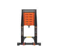 Escalera telescópica Escalera telescópica con Ganchos, portátil, Multiusos, Extensible for ático, Ideal for Interiores y Exteriores. Plegables(5.5m)