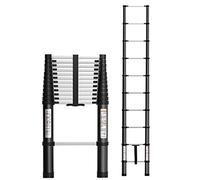 Escalera Telescópica Escaleras Telescópicas Escalera Extensible Multiusos Escalera Telescópica Escalera Telescópica Negra, 8m 7m 6m 5m 4m 2m Escalera Telescópica de Aluminio con Pies Antideslizantes,