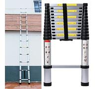 Escalera telescópica Extensible de 3,8 m Robusta - Escalón Extensible - Escalera Multifuncional con 13 Pasos - Carga máxima: 150 kg - EN131