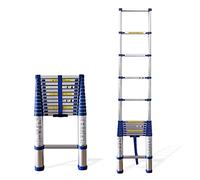 Escalera telescópica Extensible de Aluminio Ajustable de 5 m/16,4 pies, Capacidad de Carga de 150 kg, Ligera y versátil para techos, Casas, áticos, caravanas y Uso en ext