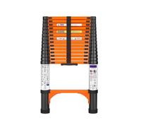 Escalera Telescópica Extensible Plegable Negro 4,35 Metros | Escalera plegable de alta calidad con estabilizador, portátil, para el hogar, para exteriores, caravanas y áticos