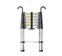 Escalera telescópica - Extensión de aluminio resistente escalera multiusos plegable con ganchos - 8 m/7 m/6 m/5 m/4 m/3 m/2 m/1 m de alto, diseño portátil y versátil para uso doméstico y laboral