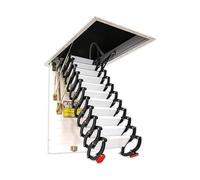 Escalera telescópica manual con mando a distancia, plegable, para acceso al ático, diseño invisible que ahorra espacio