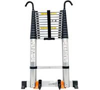 Escalera telescópica multifuncional con gancho desmontable, escaleras de extensión telescópicas de aluminio para RV/tienda de campaña en la azotea/ático/trabajo al aire libre, cargas de 330.7 lbs