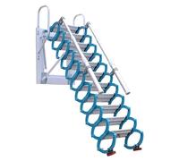 Escalera telescópica para ático montada en la pared, escalera manual con escalones antideslizantes y solución de acceso al hogar para un acceso seguro y fácil al ático