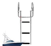 Escalera telescópica para barcos - Escalera extensible de acero inoxidable, escalera de resistente, escalera de pedal de cubierta de baño duradera con pasamanos, diseño antideslizante