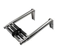 Escalera telescópica para pontones de 2/3/4 peldaños, Plegable de Acero inoxidab, Plegable de Acero Inoxidable para Yates, Capacidad de Carga máxima de 550 Libras (un Color, 88 * 29 * 5 cm).