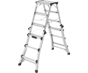 Escalera telescópica plegable D100 TL Hailo, puede utilizarse como escalera de tijera o para escaleras de obra