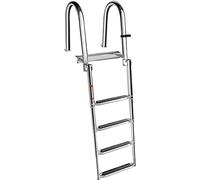 Escalera telescópica plegable de acero inoxidable de 4 escalones para barco, para entrada trasera, para natación, buceo, con barandilla de mano
