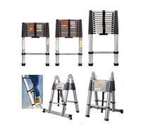Escalera telescópica plegable de aluminio antideslizante, escalera multiusos extensible, escalera portátil, capacidad de carga de 150 kg