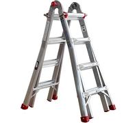 Escalera Telescópica Plegable de Aluminio | Multifuncional en Tijera y Apoyo | Certificación EN131, Carga 150 kg. Ligera, Segura y Portátil para Uso Profesional (4x4PRO)