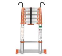Escalera Telescópica Plegable Extensible Aluminio 5,1 Metros Naranja
