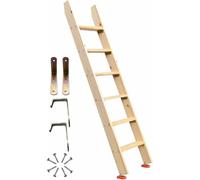 Escalera tipo loft de 1,3 m con escalones de 9,9 cm de ancho, ligera y portátil, para caravana, dormitorio, incluye ganchos y soportes para una fácil instalación