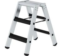 Escalera tipo tijera de peldaños planos, ascenso por ambos lados eurokraft pro, modelo acolchado