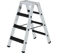 Escalera tipo tijera de peldaños planos, ascenso por ambos lados eurokraft pro, modelo acolchado