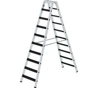 Escalera tipo tijera de peldaños planos, ascenso por ambos lados eurokraft pro, modelo acolchado