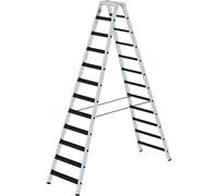 Escalera tipo tijera de peldaños planos, ascenso por ambos lados eurokraft pro, modelo acolchado