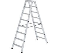 Escalera tipo tijera de peldaños planos, ascenso por ambos lados eurokraft pro, modelo estándar