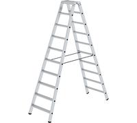 Escalera tipo tijera de peldaños planos, ascenso por ambos lados eurokraft pro, modelo estándar