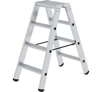 Escalera tipo tijera de peldaños planos, ascenso por ambos lados eurokraft pro, modelo estándar