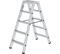Escalera tipo tijera de peldaños planos, ascenso por ambos lados eurokraft pro, modelo estándar