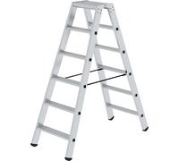 Escalera tipo tijera de peldaños planos, ascenso por ambos lados eurokraft pro, modelo estándar