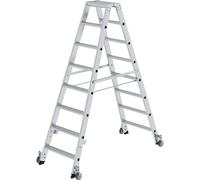 Escalera tipo tijera de peldaños planos, ascenso por ambos lados MUNK, modelo móvil
