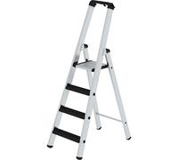 Escalera tipo tijera de peldaños planos, ascenso por un lado eurokraft pro, modelo acolchado