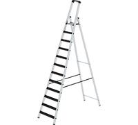 Escalera tipo tijera de peldaños planos, ascenso por un lado eurokraft pro, modelo acolchado