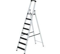 Escalera tipo tijera de peldaños planos, ascenso por un lado eurokraft pro, modelo acolchado