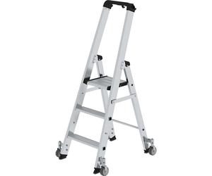 Escalera tipo tijera de peldaños planos, ascenso por un lado MUNK, modelo móvil