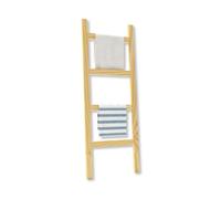 Escalera toallero luumäki con 4 barras pino 120x47x2 cm - natural [en.casa]