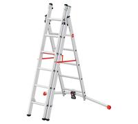 Escalera transformable aluminio 17 peldaños hailo altura máxima de trabajo 4.70 m