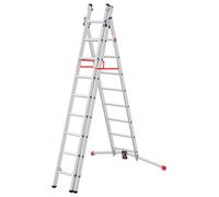Escalera transformable aluminio 26 peldaños hailo altura máxima de trabajo 6.60 m