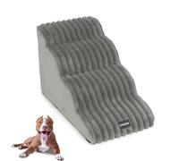 Escalera Y Cama Desmontables para Mascotas con Esponja De Felpa Esponjosa, Rampa Otomana para Perros, Diseño De Ángulo De 35° con Esponja De Alta Elasticidad(Gray,4layer)
