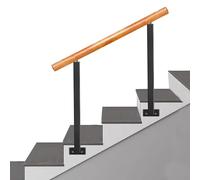 Escaleras ajustables de madera para interiores y exteriores, ideal para 1-3 peldaños, barandilla lateral, transición para hormigón y madera, barandilla delantera para porche