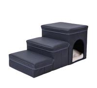 Escaleras De Almacenamiento Para Mascotas - Escalera Para Pasos De Perro, Rampa De Cama Plegable | Escaleras De Ascenso Suave De 3 Niveles Con Organizador Oculto, Columna Ascendente Para Cachorros