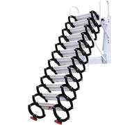 escaleras de ático Escalera telescópica eléctrica Invisible for áticos, Plegable, de Pared, con pasamanos, for áticos Interiores y Exteriores. Plegable(Noir,3~3.5m)