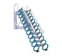 Escaleras de ático extraíbles con escalones antideslizantes y pasamanos, capacidad resistente de 770 libras, diseño plegable montado en la pared que ahorra espacio para un fácil acceso