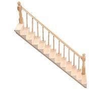 Escaleras de casa de muñecas en Miniatura a Escala 1:12, 12 Unidades con Esquinas Redondeadas Brillantes, Fabricadas en de Abedul, Ideales para Manualidades y escenas realistas en Casas de muñecas