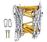 Escaleras de Cuerda Seguridad for emergencias en Caso Incendio, Resistentes al Fuego, con Dos Ganchos, Blanca, 49,21(Flower Rope,65.62Ft)