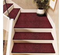 escaleras de escaleras, Alfombras antideslizantes for escaleras, ideales for interiores. También sirven como tapetes for , perfectos for niños y perros. Paquete de 5 unidades(Wine Red,22x55cm)