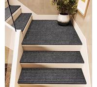 escaleras de escaleras, Alfombras antideslizantes for escaleras, ideales for interiores. También sirven como tapetes for , perfectos for niños y perros. Paquete de 5 unidades(Light Grey,22x70cm)