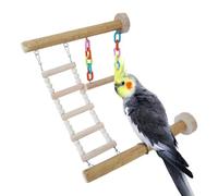 Escaleras de juguete para pájaros, juguetes para loros, hamaca de puente oscilante, soporte de madera para loros, juguetes para masticar, jaula de cacatúa, hamaca de juguete