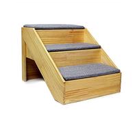 Escaleras de Mascotas de Madera con Almacenamiento y Alfombrilla extraíble, Escalera de Mascotas de 2/3/4 Pasos para Perros pequeños medianos Grandes Gatos de Gatos Altos, Ventana de Dormitorio de