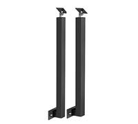 Escaleras de metal ajustables para interiores y exteriores, soportes de montaje lateral de 270°, tapas de poste cuadradas, paquete de 2, 85 cm de altura, sistema de barandilla de seguridad duradero