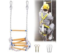 Escaleras de Nylon 10M con Mosquetón - Escapes de Emergencia y Rescate | Escalera de cuerda de nylon para escape - solución de emergencia duradera para seguridad y aventuras al aire libre